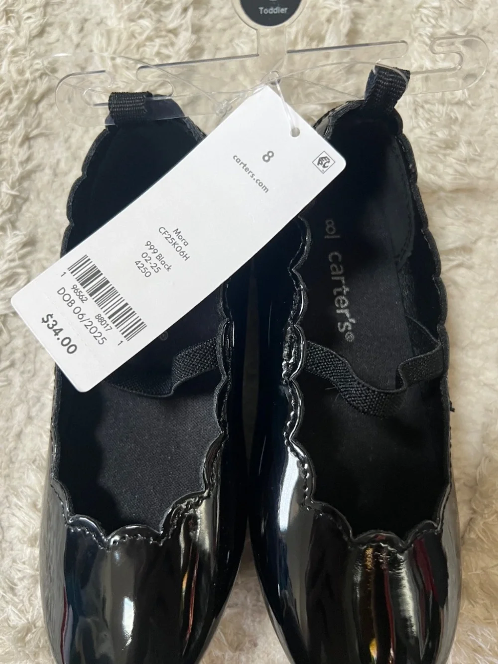 Girls Carters Black Mary Jane Shoes Sz 8